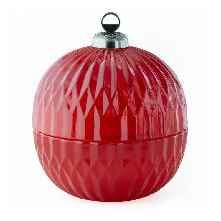 Red Glass Ornament Candle