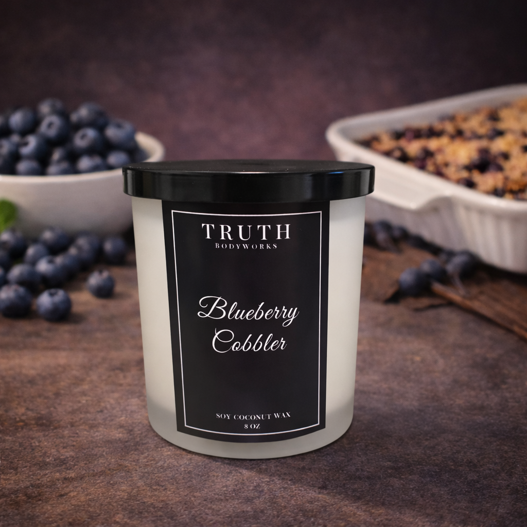 Blueberry Cobbler hand-poured coconut soy candle – Truth Bodyworks