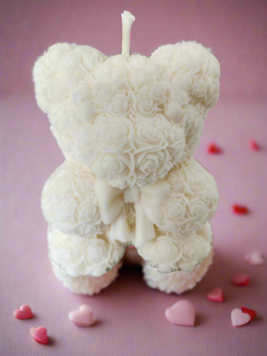 Rose Bear Candle