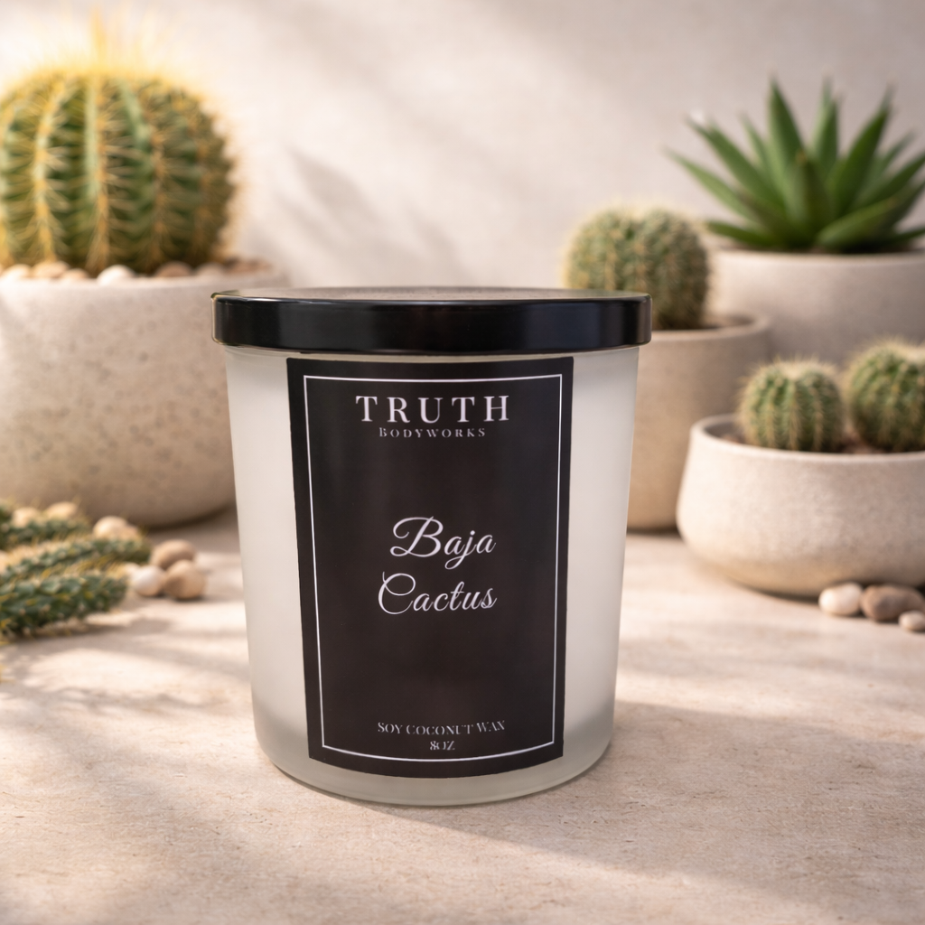 Baja Cactus hand-poured coconut soy candle – Truth Bodyworks