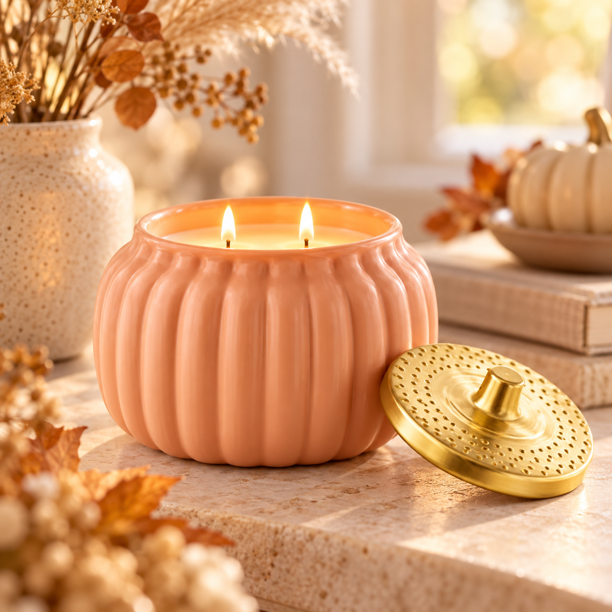 Light Orange Ceramic- Cozy Pumpkin Latte